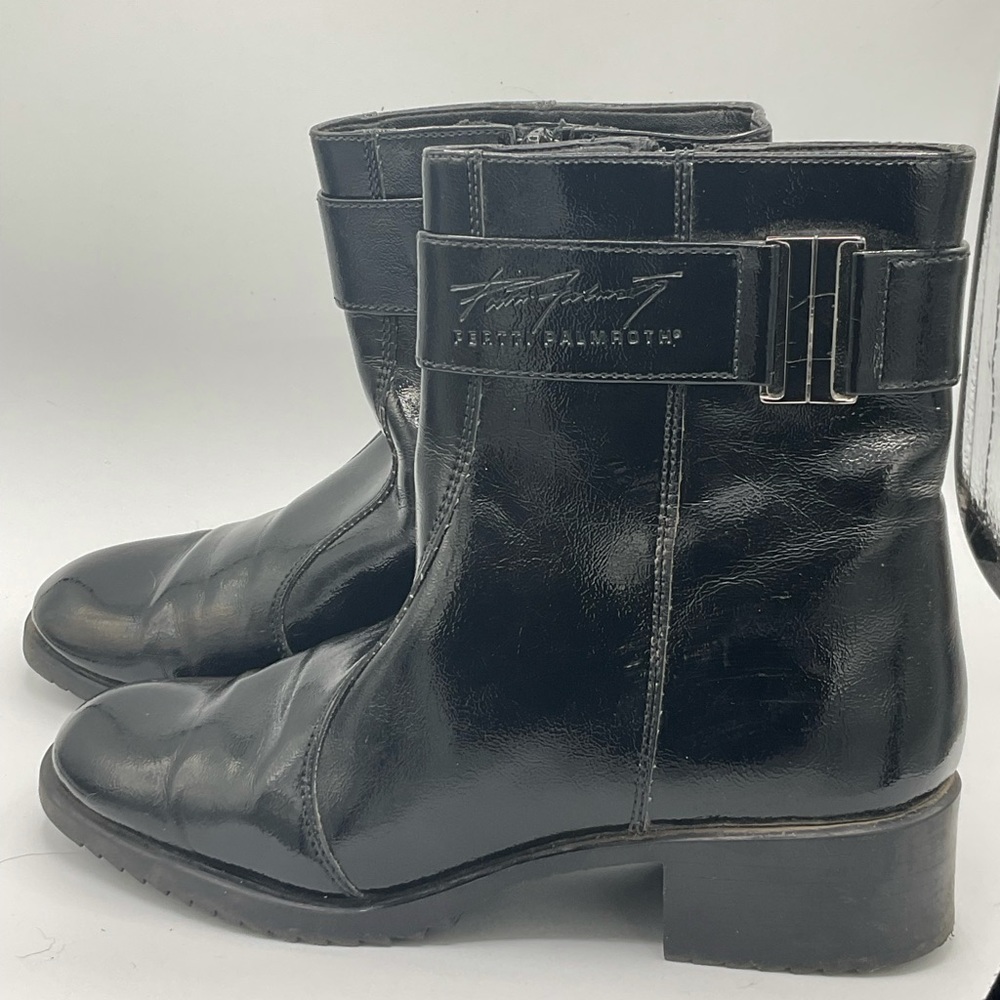 “PERTTI PALMROTH” Black Patent Ankle Boots Made In Finland. - Picture 4 of 16